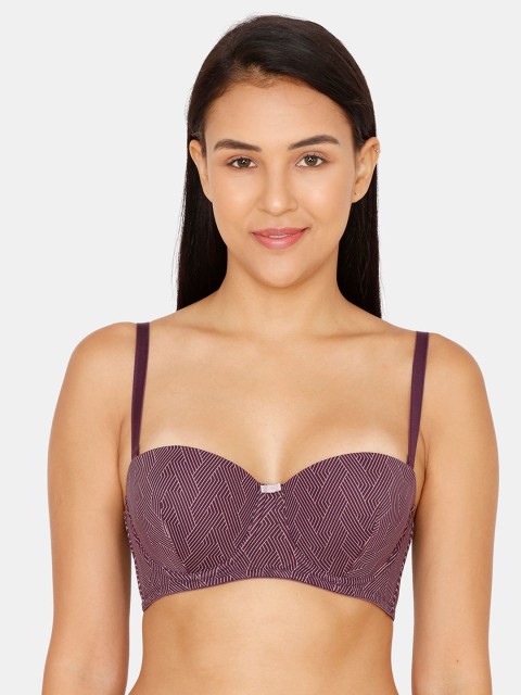 

Zivame Purple Printed Underwired Lightly Padded T-shirt Bra ZI1971FASHEPURP