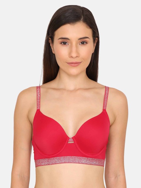 

Zivame Red Solid Underwired Lightly Padded T-shirt Bra ZI1938FASH00RED
