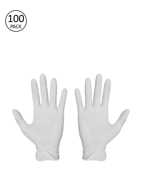 

LONDON FASHION hob Unisex Pack Of 100 White Solid Disposable Hand Gloves