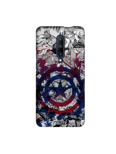 

macmerise Grey & Blue Marvel Comics Splash Out Shield Sublime OnePlus 7 Pro Back Case