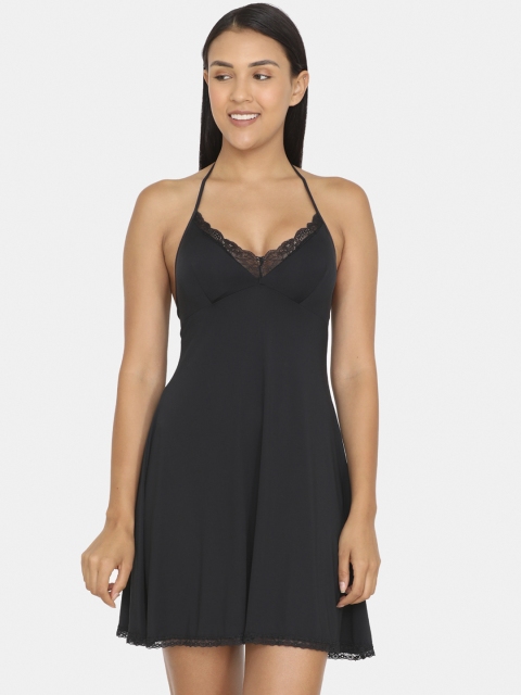

Zivame Black Solid Baby Doll ZI7111FASH0BLAK