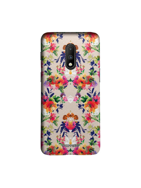 

macmerise Beige & Red Floral Symmetry Sublime OnePlus 7 Back Cover