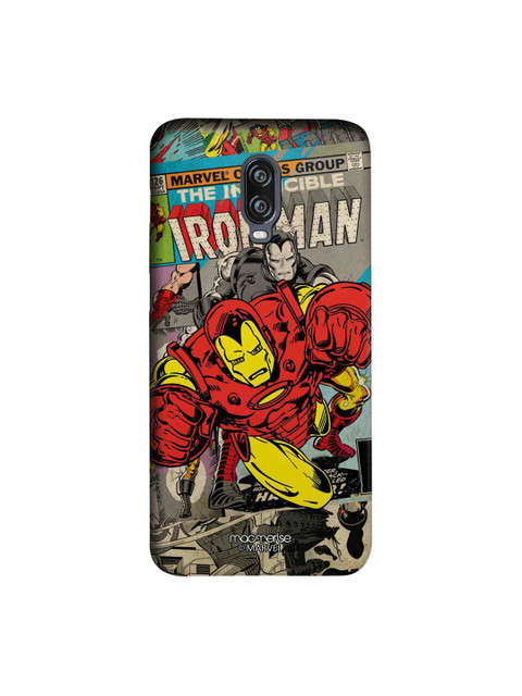

macmerise Grey & Red Marvel Comics Ironman OnePlus 6T Back Case