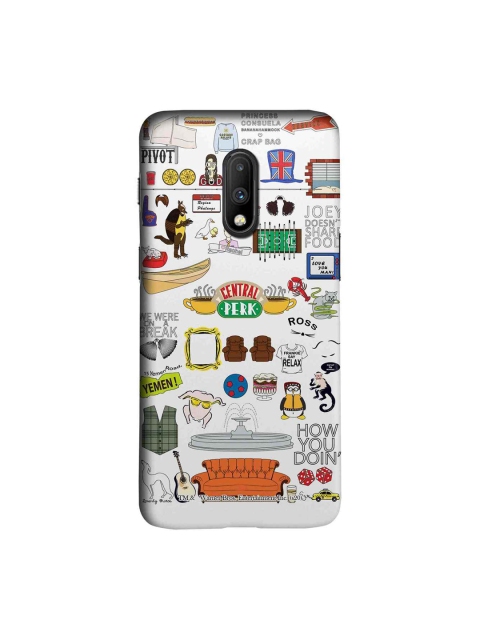

macmerise White & Orange Friends Doodle Sublime OnePlus 7 Case