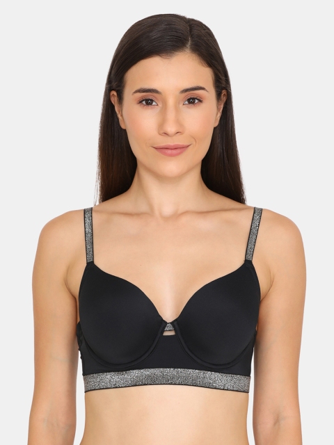 

Zivame Black Solid Underwired Lightly Padded T-shirt Bra ZI1938FASH0BLAK-