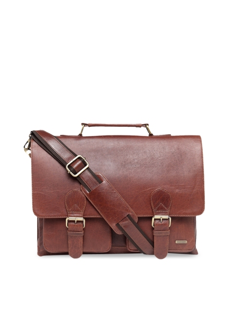

Teakwood Leathers Unisex Brown Solid Leather Laptop Bag
