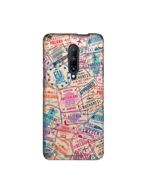 

macmerise Beige & Pink Immigration Stamps Sublime OnePlus 7 Pro Back Cover