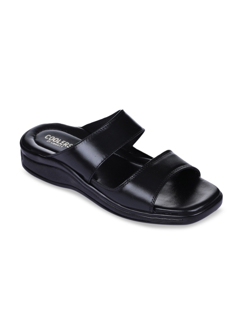 

Liberty Men Black Leather Comfort Sandals