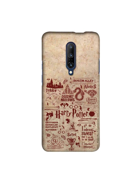 

macmerise Beige & Red Harry Potter Infographic Sublime OnePlus 7 Pro Back Cover
