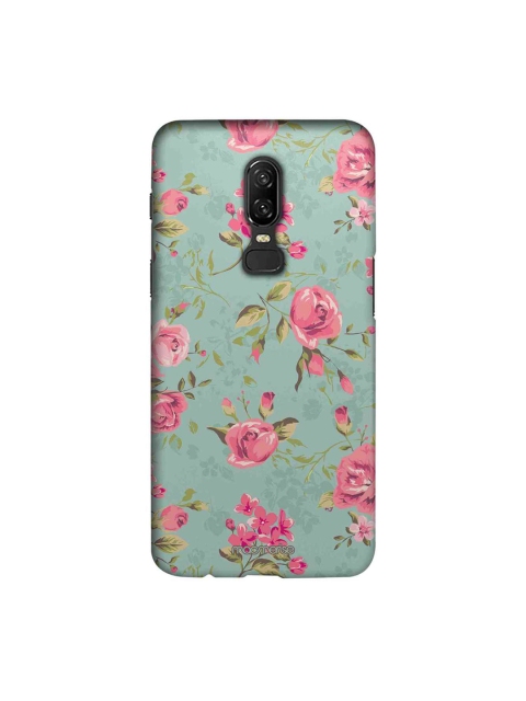 

macmerise Teal Blue & Pink Flowers Sublime OnePlus 6 Back Case