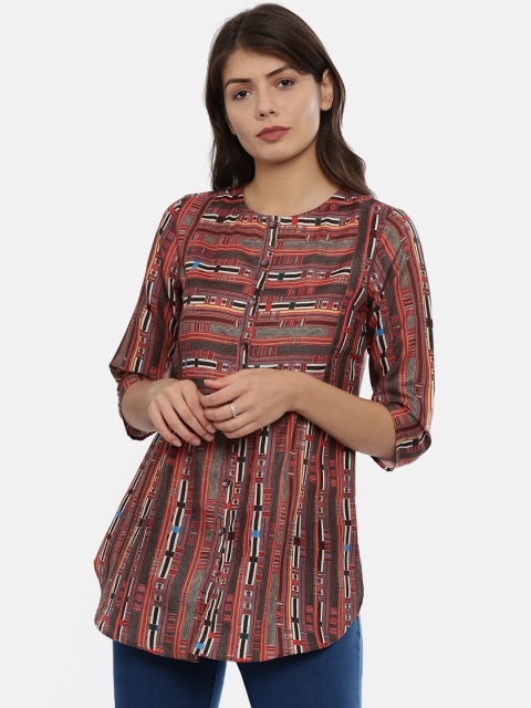 

IDK Women Multicoloured Striped Tunic, Multi