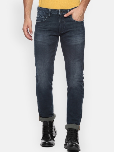 

Louis Philippe Jeans Men Navy Blue Slim Fit Mid-Rise Clean Look Stretchable Jeans