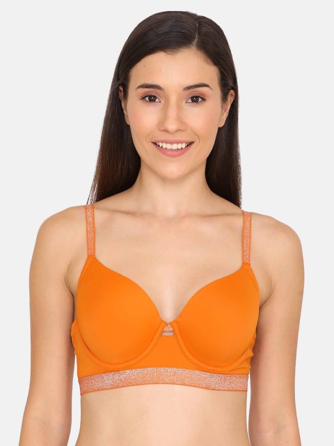 

Zivame Orange Solid Underwired Lightly Padded T-shirt Bra ZI1938FASHCORNG