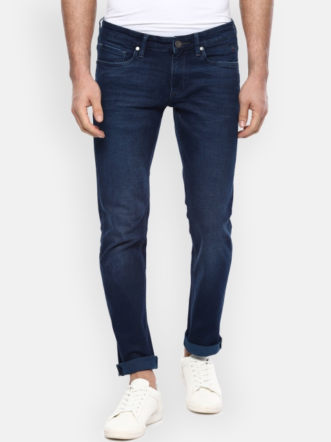 

Louis Philippe Jeans Men Navy Blue Slim Fit Mid-Rise Clean Look Stretchable Jeans