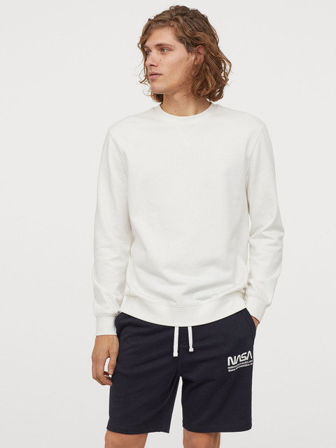 

H&M Men Navy Blue Sweatshirt Shorts