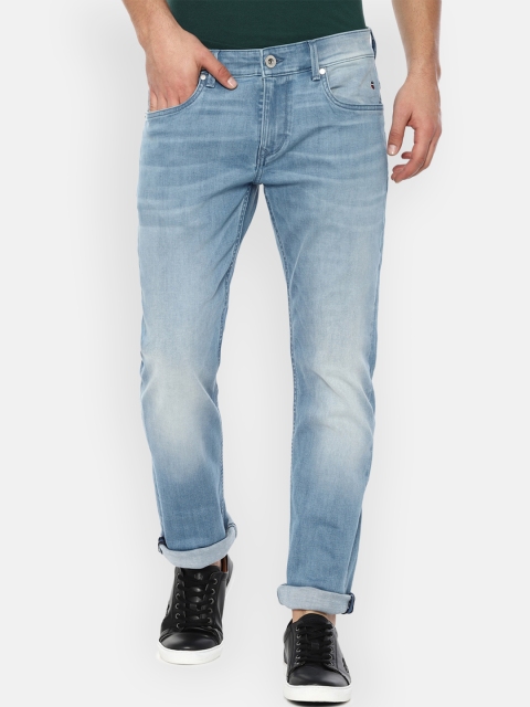 

Louis Philippe Jeans Men Blue Tapered Fit Mid-Rise Clean Look Stretchable Jeans