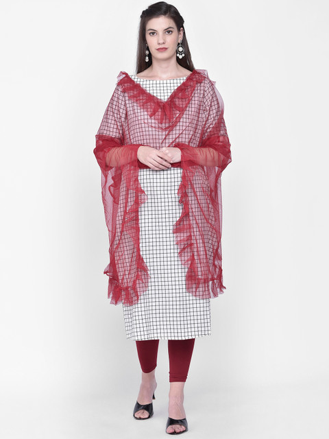 

Dupatta Bazaar Maroon Solid Dupatta