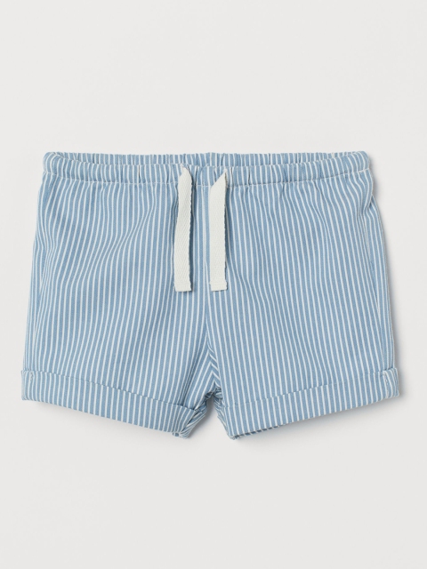 

H&M Infants Blue & White Striped Cotton Shorts