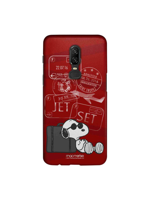 

macmerise Red & White Peanuts Jet Set Go Sublime OnePlus 6 Back Case