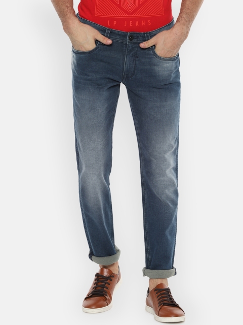 

Louis Philippe Jeans Men Blue Tapered Fit Mid-Rise Clean Look Stretchable Jeans
