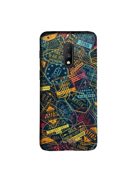 

macmerise Blue & Red Immigration Stamps Neon Sublime OnePlus 7 Back Cover