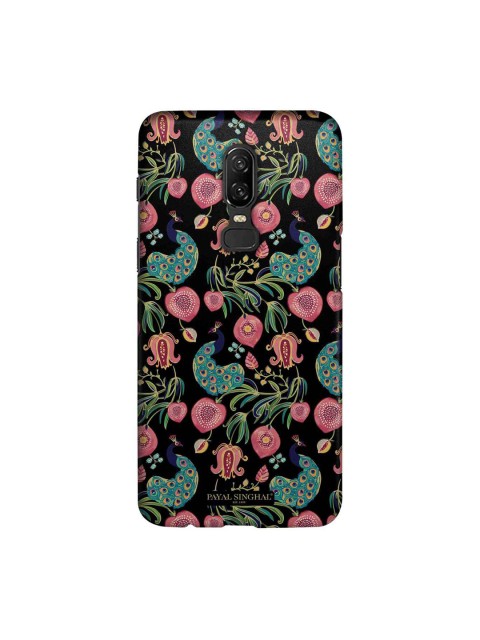 

macmerise Black & Pink Payal Singhal Anaar & Mor Sublime OnePlus 6 Back Case