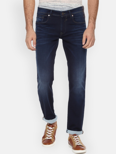 

Louis Philippe Jeans Men Navy Blue Slim Fit Mid-Rise Clean Look Stretchable Jeans