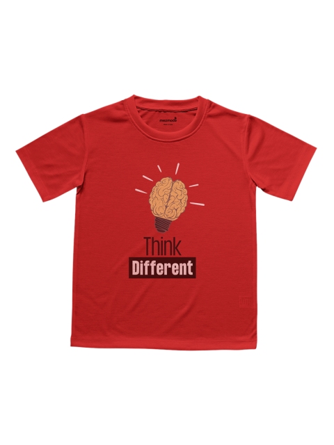 

mezmoda Boys Red Printed Round Neck T-shirt