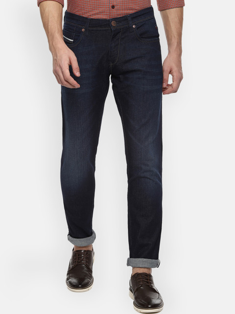 

Louis Philippe Jeans Men Navy Blue Slim Fit Mid-Rise Clean Look Stretchable Jeans