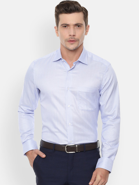 

Louis Philippe Men Blue Classic Regular Fit Self Design Formal Shirt