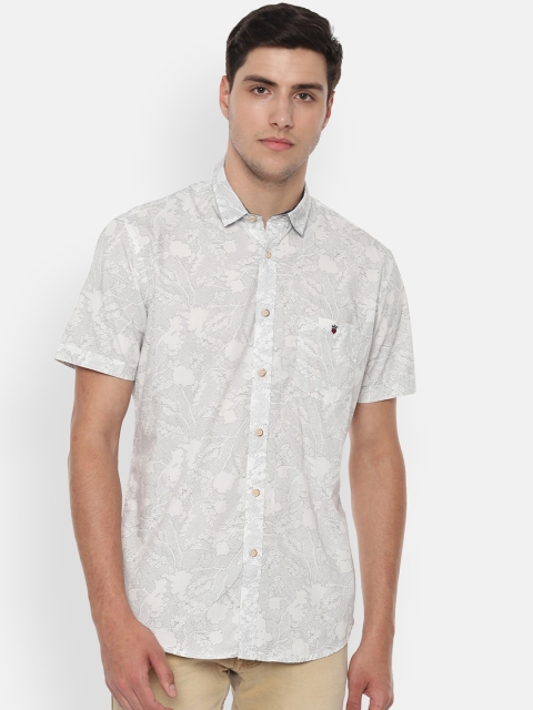 

Louis Philippe Jeans Men Grey Printed Slim Fit Casual Shirt