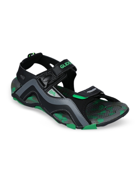 

Liberty Men Green & Black Leather Comfort Sandals