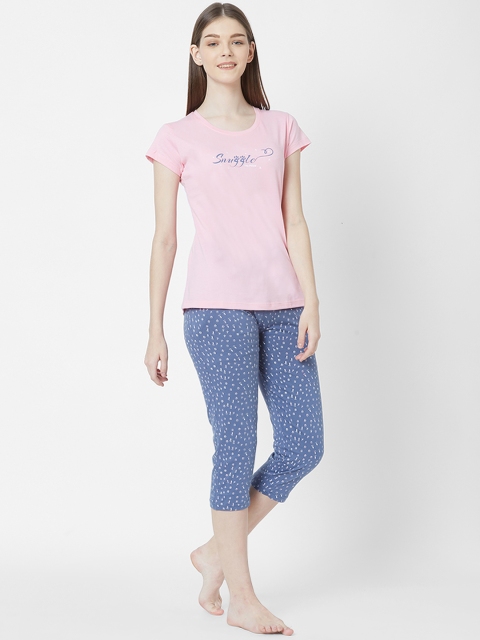 

Juliet Women Pink & Blue Printed Night Suit 020002300001434