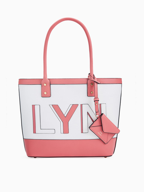 

LYN Pink & White Printed Tote Bag