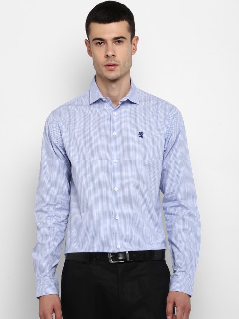 

Red Tape Men Blue & White Regular Fit Checked Formal Shirt