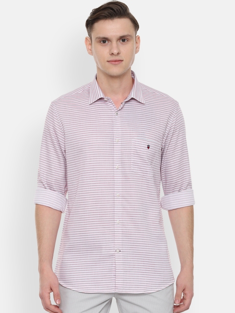 

Louis Philippe Sport Men Pink & White Slim Fit Striped Casual Shirt