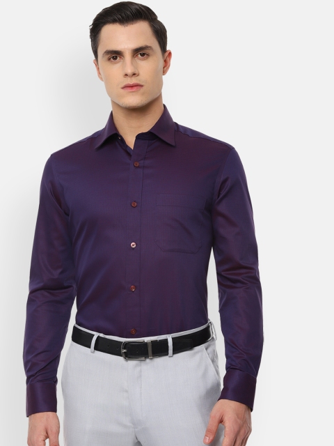 

Louis Philippe Men Purple Classic Slim Fit Checked Formal Shirt