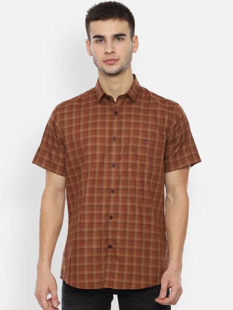 

Louis Philippe Sport Men Brown & Beige Slim Fit Checked Casual Shirt