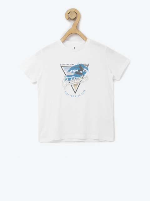 

Red Tape Boys White Printed Round Neck T-shirt