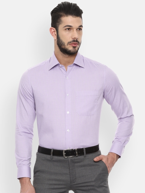 

Louis Philippe Men Purple Classic Regular Fit Self Design Formal Shirt