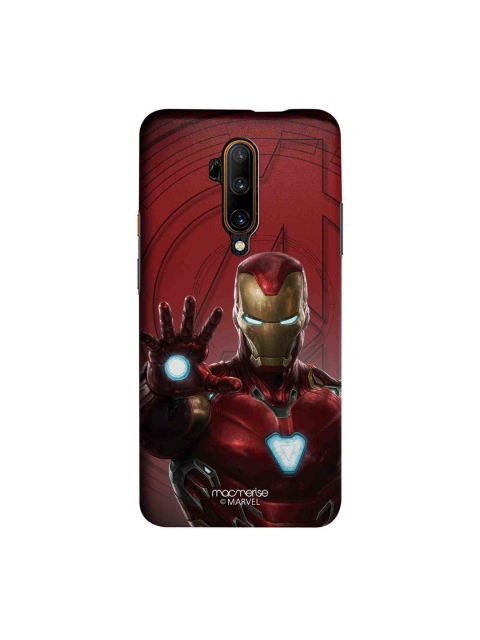 

macmerise Red & Gold-Toned Iron Man Printed Sublime OnePlus 7T Pro Back Case
