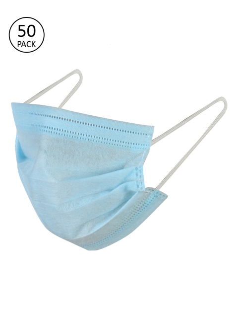 

LONDON FASHION hob Unisex 50 Pcs Blue Solid 4-Ply Anti-Pollution Surgical Masks