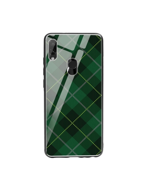 

Bewakoof Green & White Tartan Print Xiaomi Redmi Note 7 Glass Mobile Cover