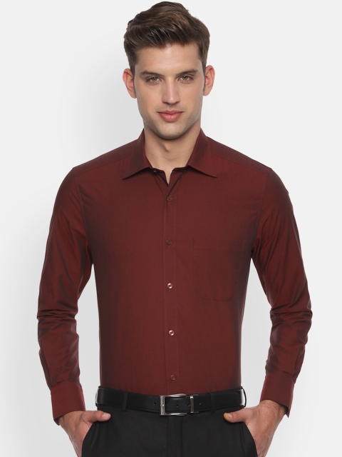

Louis Philippe Men Maroon Classic Regular Fit Solid Formal Shirt