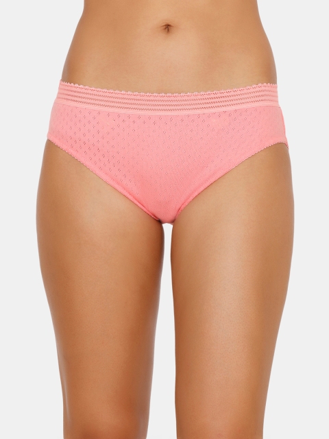 

Zivame Women Pink Self-Design Hipster Briefs ZI2454FASHAPINK