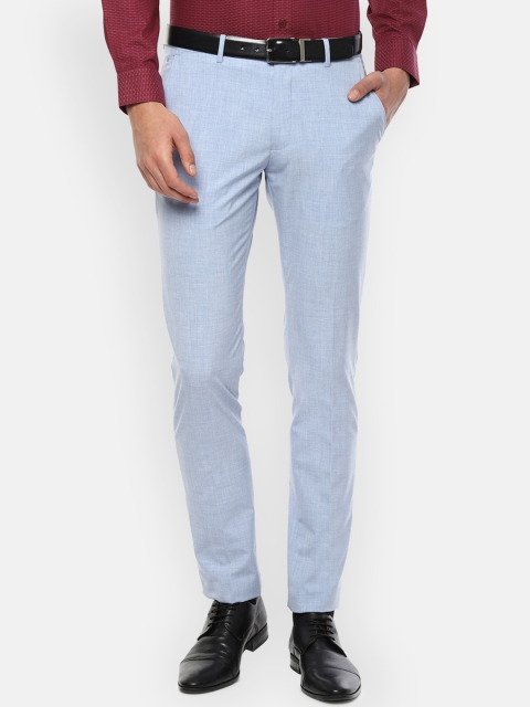 

Louis Philippe Men Blue Slim Fit Solid Formal Trousers
