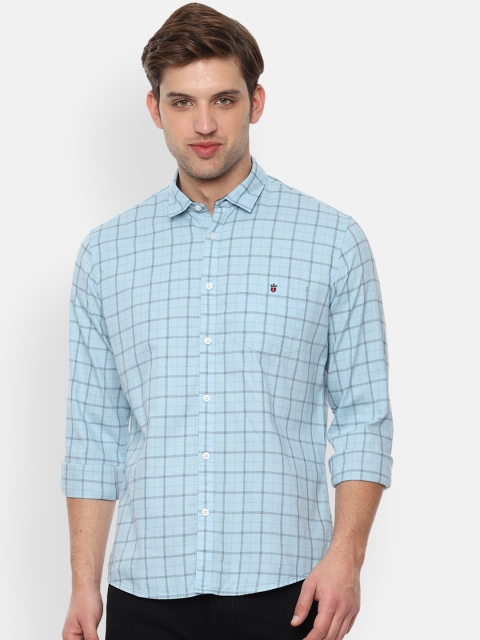 

Louis Philippe Jeans Men Blue Checked Regular Fit Casual Shirt