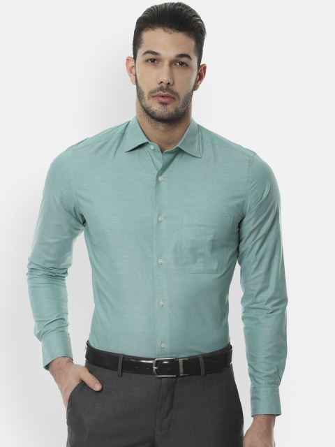 

Louis Philippe Men Green Classic Regular Fit Solid Formal Shirt