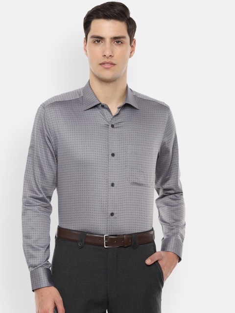 

Louis Philippe Men Grey Classic Regular Fit Checked Formal Shirt