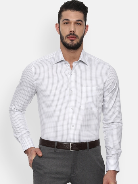 

Louis Philippe Men White & Black Regular Fit Checked Formal Shirt